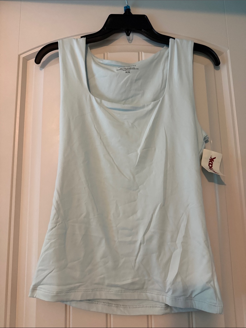 Tahari Pale Blue Square Neck Tank Top